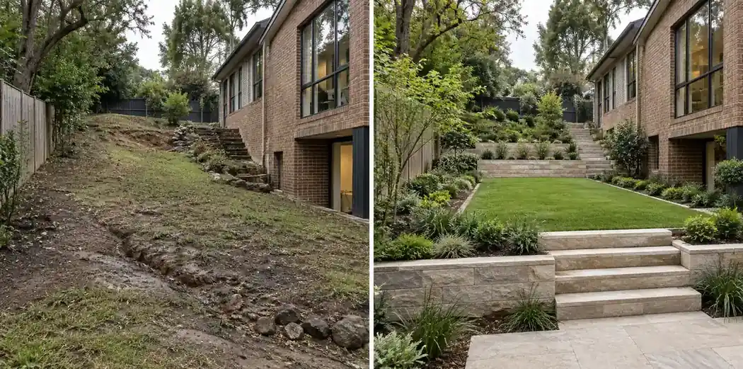 Kew terraced garden transformation